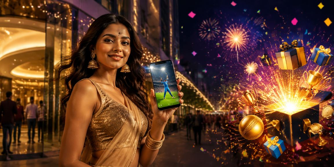 Live cricket betting under night market lights in India